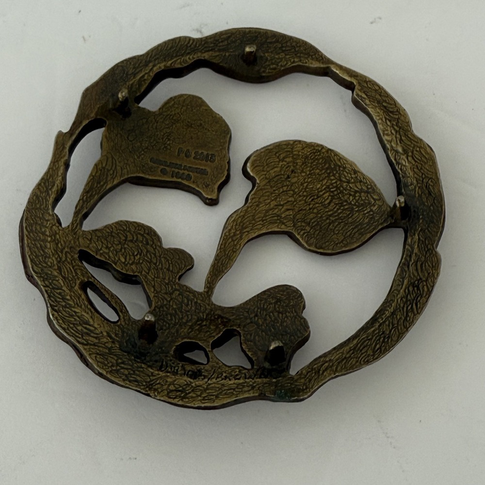 Vintage 1989 Rawcliffe Pewter Glass Flower Trinket Jewelry Calla Lily Bronze Lid - Picture 3 of 6